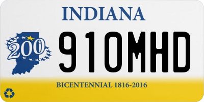 IN license plate 910MHD
