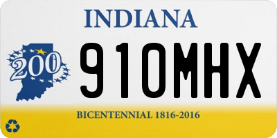 IN license plate 910MHX