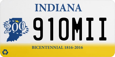 IN license plate 910MII