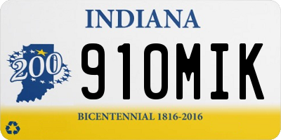 IN license plate 910MIK
