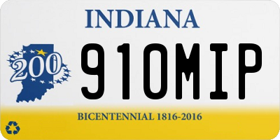 IN license plate 910MIP