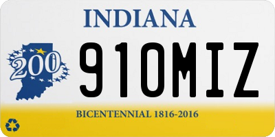 IN license plate 910MIZ