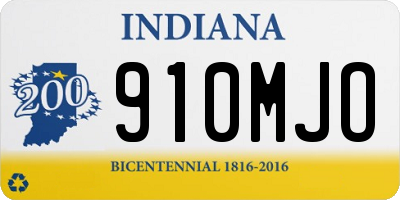 IN license plate 910MJO