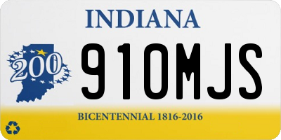 IN license plate 910MJS
