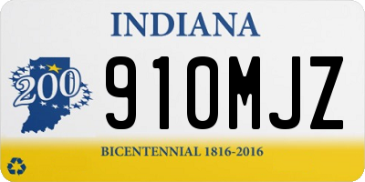IN license plate 910MJZ