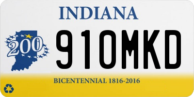 IN license plate 910MKD
