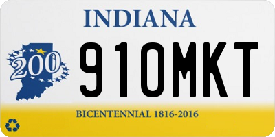 IN license plate 910MKT
