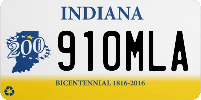IN license plate 910MLA