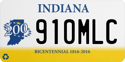 IN license plate 910MLC