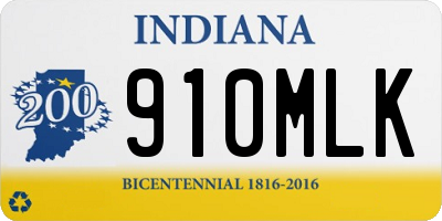 IN license plate 910MLK