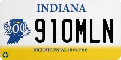 IN license plate 910MLN