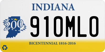 IN license plate 910MLO
