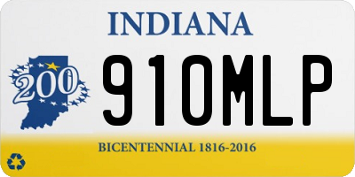 IN license plate 910MLP