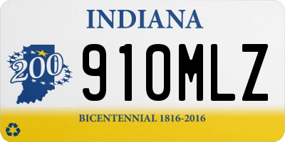 IN license plate 910MLZ