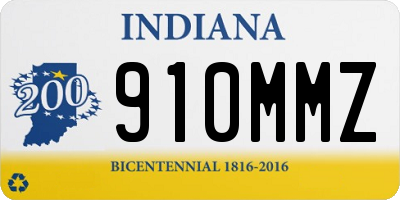 IN license plate 910MMZ