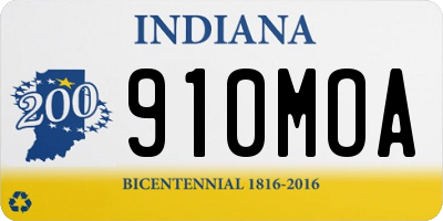 IN license plate 910MOA