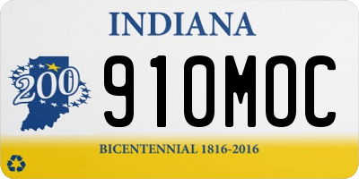 IN license plate 910MOC