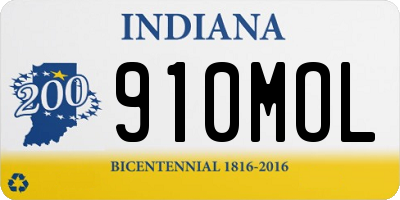 IN license plate 910MOL