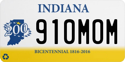 IN license plate 910MOM