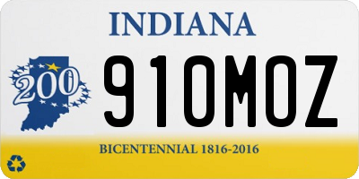 IN license plate 910MOZ