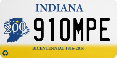 IN license plate 910MPE