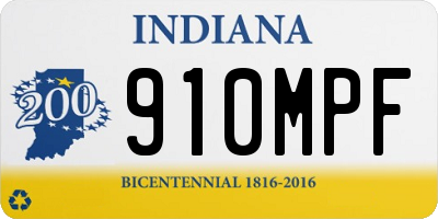 IN license plate 910MPF
