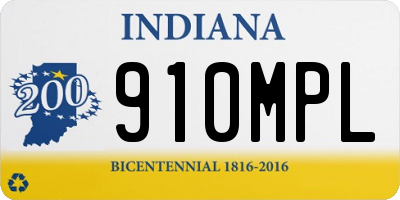 IN license plate 910MPL