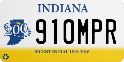 IN license plate 910MPR