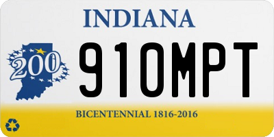 IN license plate 910MPT