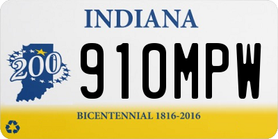 IN license plate 910MPW