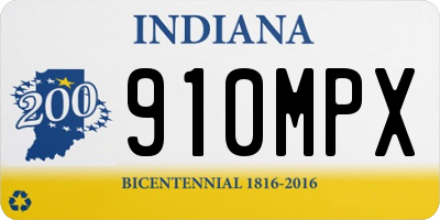 IN license plate 910MPX