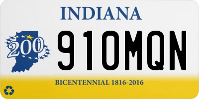 IN license plate 910MQN