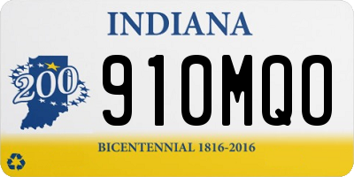 IN license plate 910MQO