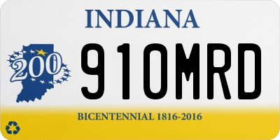 IN license plate 910MRD
