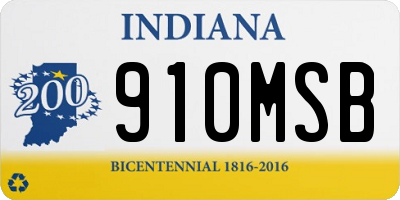 IN license plate 910MSB