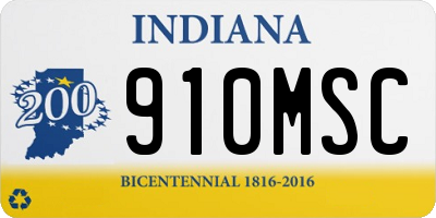 IN license plate 910MSC