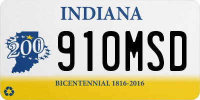 IN license plate 910MSD