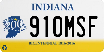 IN license plate 910MSF