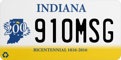 IN license plate 910MSG