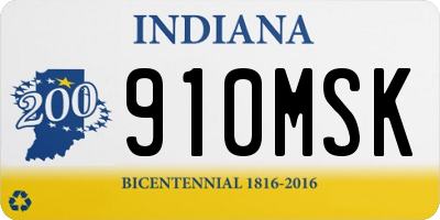 IN license plate 910MSK