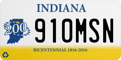 IN license plate 910MSN