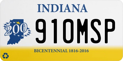 IN license plate 910MSP