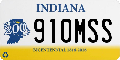 IN license plate 910MSS