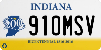 IN license plate 910MSV