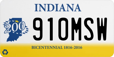 IN license plate 910MSW
