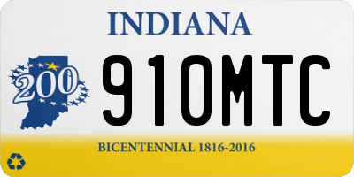 IN license plate 910MTC