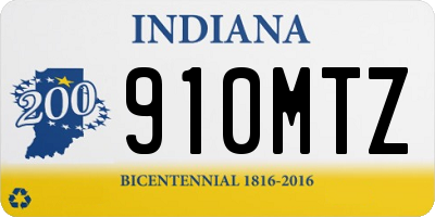 IN license plate 910MTZ