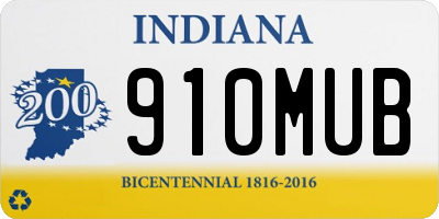 IN license plate 910MUB