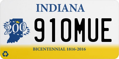 IN license plate 910MUE