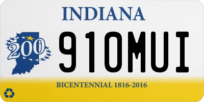 IN license plate 910MUI